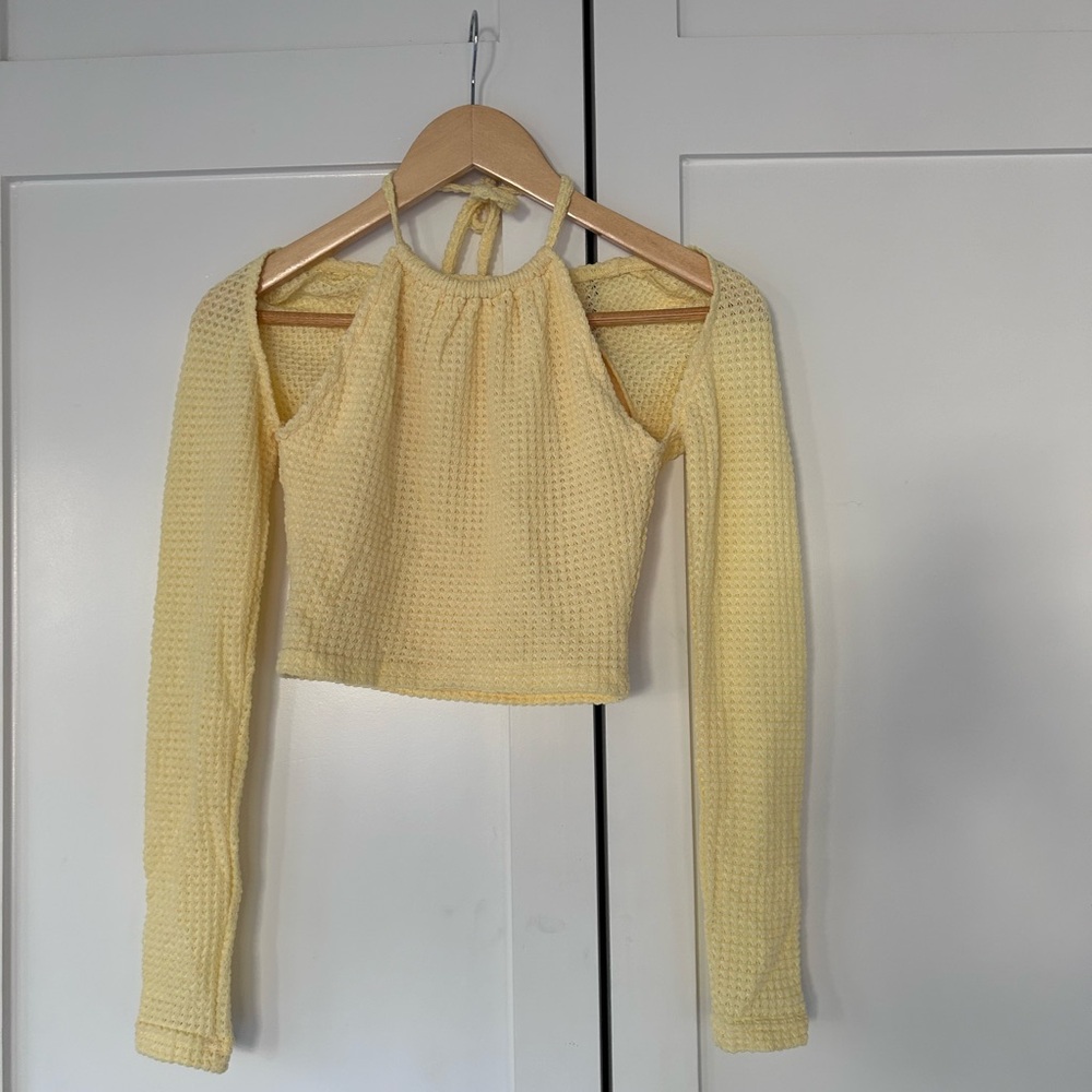 Yellow Halter Neck Women's Top